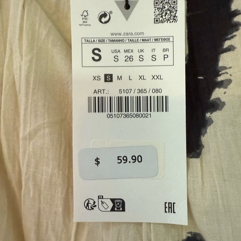 Zara Cream One Shoulder Sundress Resort Wear - Picture 3 of 5